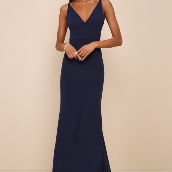 Lulus Melora Navy Blue Sleeveless Maxi Dress - Size S - Picture 1 of 1